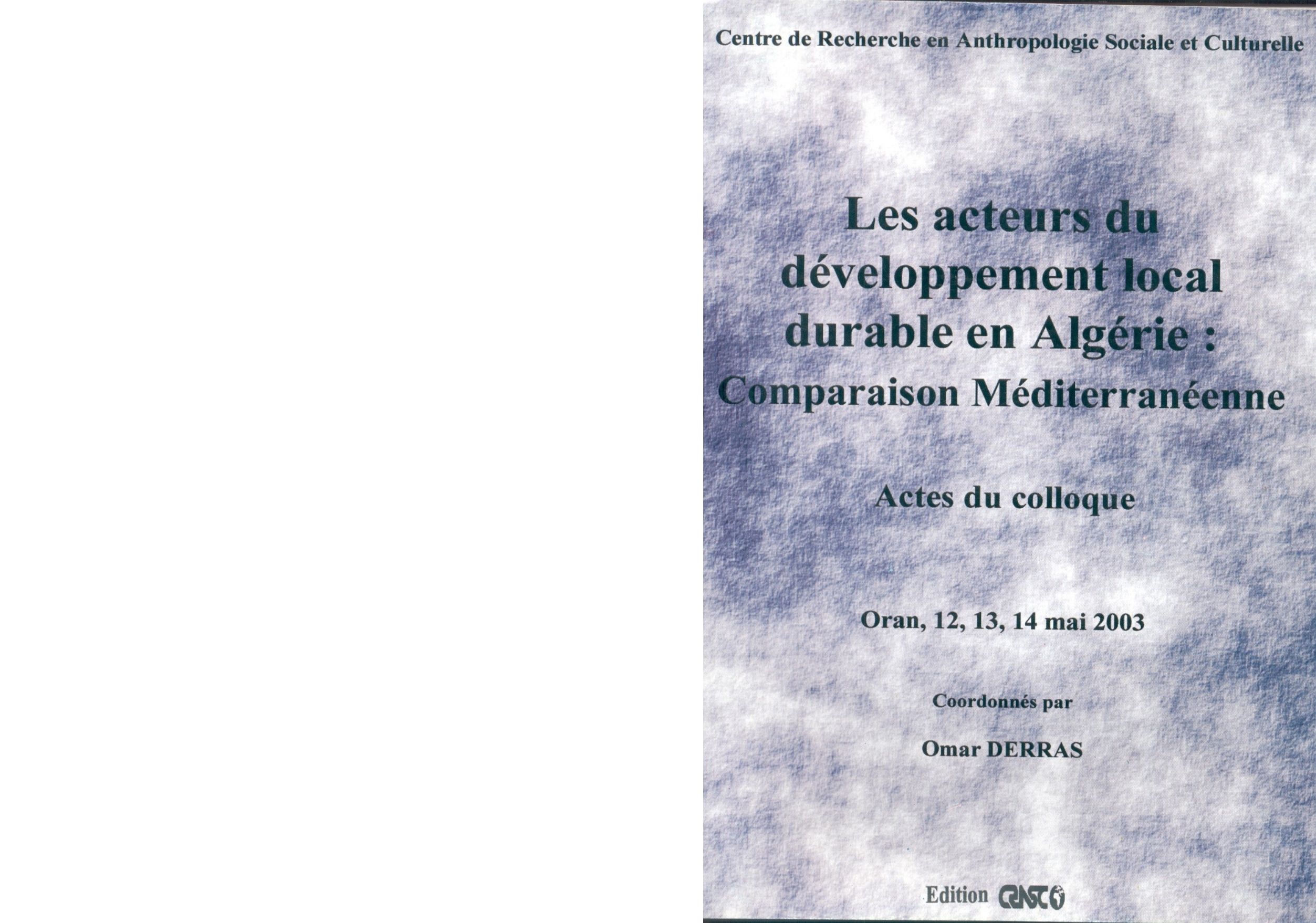 cover_caption Les acteurs du développement local durable en Algérie